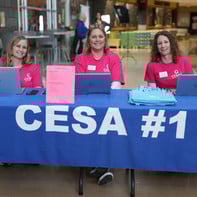 Staff at the Educator Job Fair registration table